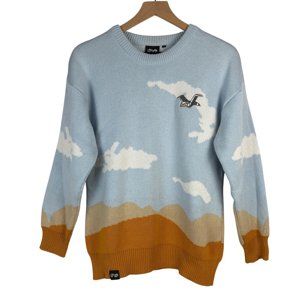 Lovejoy Pebble Brain Marvelous View Cloud Jumper Sweater Size Small Blue